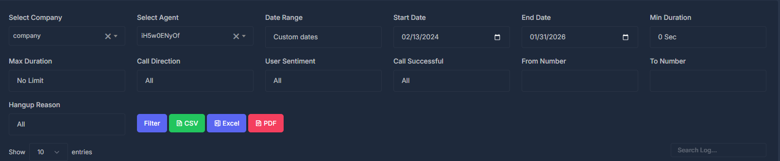 AI Call History Overview