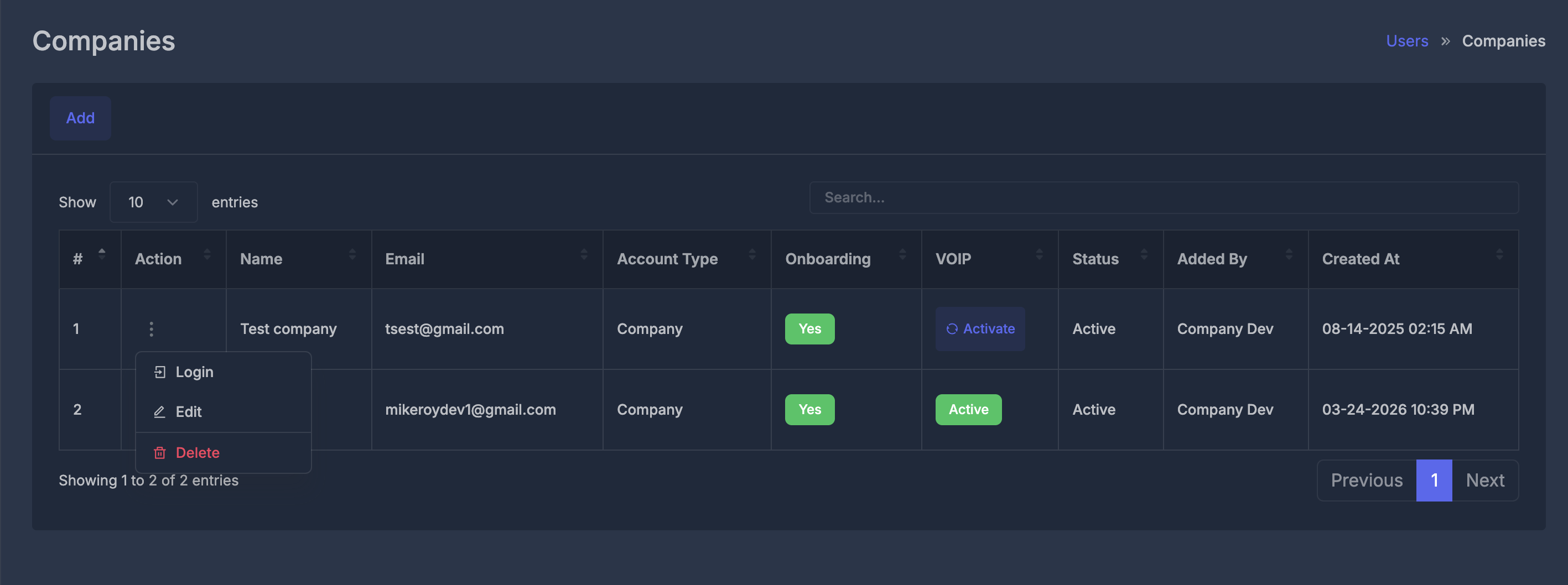 Add Company Form