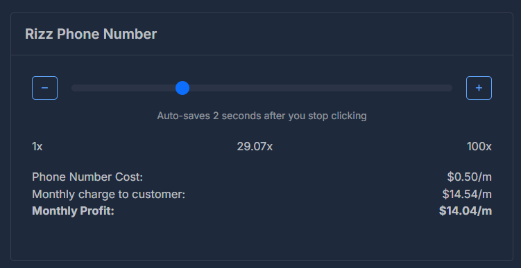 Phone Number Cost